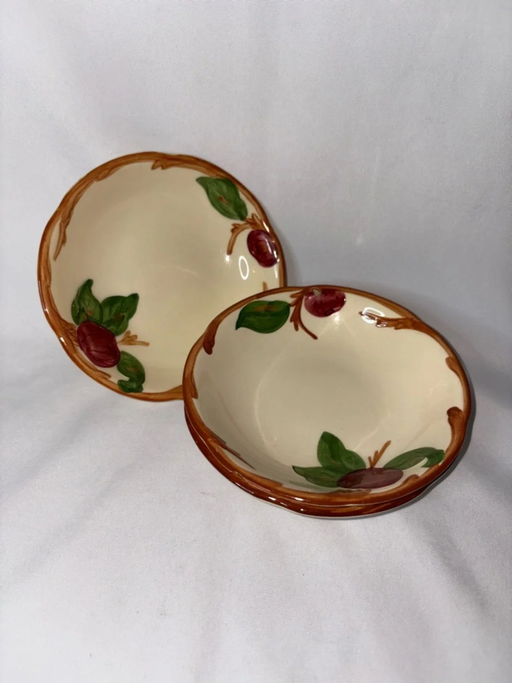 Franciscan Apple Set of 3 Shallow Bowls 5” Vintage USA Hand Painted - AS IS